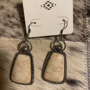 white stone earrings. new